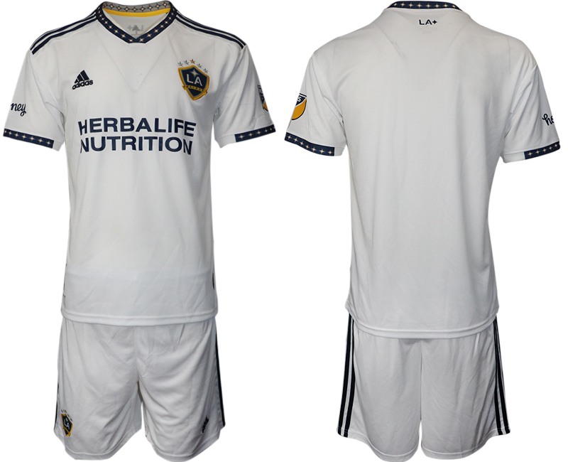 Men 2022-2023 Club Los Angeles Galaxy home white blank Adidas Soccer Jersey->customized soccer jersey->Custom Jersey